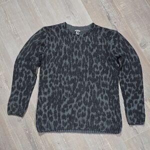 Men's Gray Leopard Print Sweater
